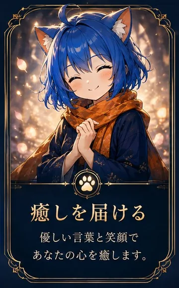 癒しを届ける — 優しい言葉と笑顔であなたの心を癒します。