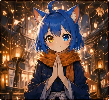 灯籠の並ぶ夜の街で祈る久遠